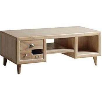 Moycor Bromo - Mesa de centro, 6 cajones, 2 huecos + revistero, 120 x 60 x 45 cm