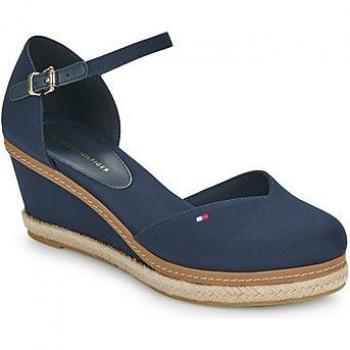 Alpargatas de Cuña Tommy Hilfiger para Mujer, Modelo Basic Closed Toe, Color Azul Marino, Talla 38, Casual, Hebilla