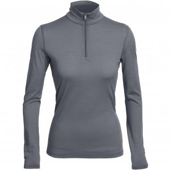 Icebreaker Wmns Oasis LS Half Zip Camisetas, Mujer, Gris