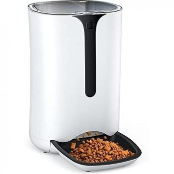 Faroro Comederos de Gatos Automáticos con Temporizador Alimentador Automático con Pantalla LCD Función de Control de Porciones y Grabación de Sonido con 7L para hasta 4 Comidas al día