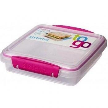 Sistema 23647 Sandwich to go, 450 ml, color rosa
