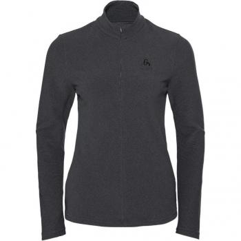 Odlo - Roy Capa Intermedia con Media Cremallera para Mujer, Gris con Rayas Negras, Talla M