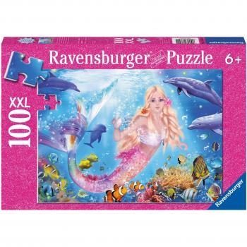 Ravensburger Mermaid and Dolphins Glitter 100 Piece Puzzle