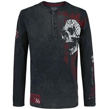 Rock Rebel by EMP Through The Glass Hombre Camiseta Manga Larga Negro/Gris XXL 100% algodón Regular