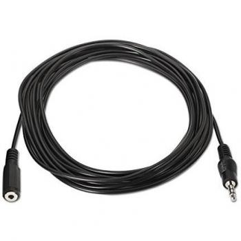 NanoCable 10.24.0205 - Cable audio estereo, JACK 3.5/M-JACK 3.5/H, macho-hembra, negro, 5mts