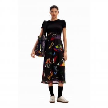 Vestido Desigual midi Lacroix negro