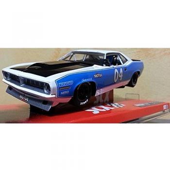 Slot SCX Scalextric A10048X300 Plymouth AAR Cuda White & Blue