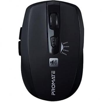 Ratón Inalámbrico Promate Breeze Ergonómico 2.4 GHz, Clic Silencioso, 1600 DPI Ajustable, 6 Botones USB Nano