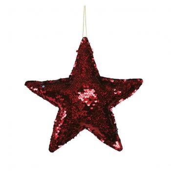 Estrella Lentejuelas Rojo 20 cm