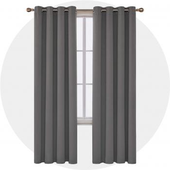 Deconovo Opaca Cortina Térmica Aislante y Ruido Reducción con Ojales 2 Piezas 117 x 229 cm Gris Claro