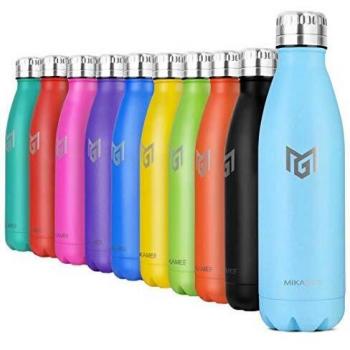 MIKAMEE Botella de Agua Acero Inoxidable 350/500/650/750ml | Aislamiento de Vacío de Doble Pared airBottle | sin bpa Botella termica | Mantiene 24h frías/12h Calientes | para Niños, Deporte, Oficina