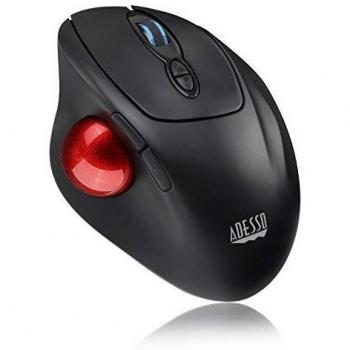 Adesso 2.4Ghz Wireless Programmable Ergonomic Trackball Mouse, with Detachable 1, Black