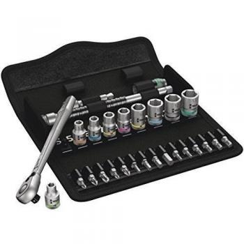 Wera 05004018001 8100 SA 8 Zyklop Metal Ratchet Set with switch lever, 1/4 drive, metric 28 pieces