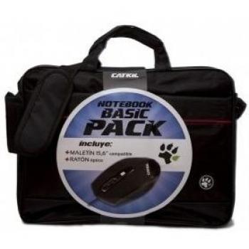 Catkil 936697 - Maletín para Ordenador portátil 15.6, Incluye ratón óptico, Color Negro