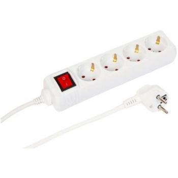 Base múltiple Microconnect 5 m 4 salidas AC Interior Blanca con interruptor
