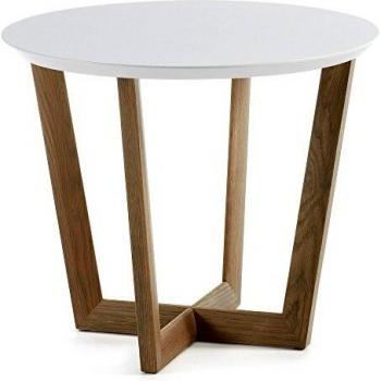 Kave Home Mesa auxiliar Hodor, natural y blanco