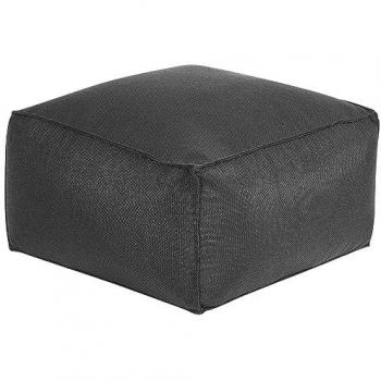 Pouf Negro 50 x 30 cm Relleno de Bolas EPS Patrón Sólido Estilo Boho Moderno