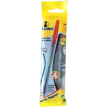 Corvina Classic - Pack de 4 boligrafos, color rojo
