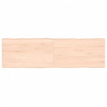 Mesa de Comedor Table Top 140x40x(2-4) cm Roble sin tratar con Bordes Vivos, Madera Maciza, Color Marrón