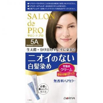 Dariya Salon de Pro Unscented Ash Brown Hair Color Cream - 5A Deep Ash Brown Quick Dye for Gray Hair