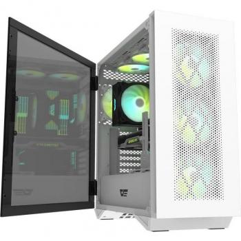 DarkFlash DLS480 Blanco Caja EATX con Ventiladores ARGB y Panel Lateral de Cristal Templado