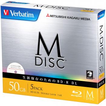 1000 años Archival Verbatim BLU-Ray M-Disc BD-R DL Doble Capa de 50 GB 6 x Velocidad – 5 Unidades de inyección de Tinta imprimible