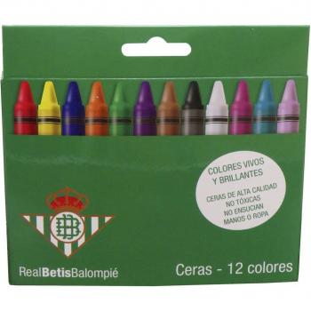 Caja de 12 ceras de colores Betis CyP Brands verde multicolor.