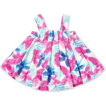 Tuc Tuc - Vestido de niña tableado de tirantes con estampado Paradiso