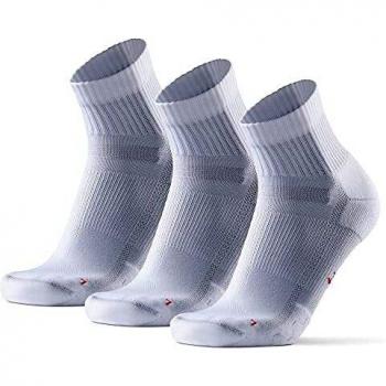 Calcetines de Running para Largas Distancias, para Hombre y Mujer, Acolchados, Transpirables, Calcetines con Compresión de Arco, Anti-Ampollas, Maratón, Negro, Pack de 3