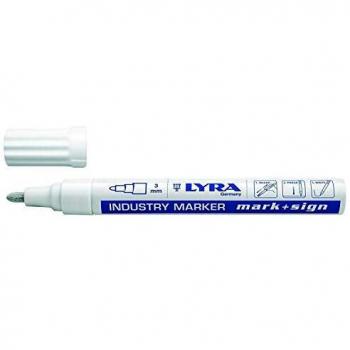 Marcador Permanente Blanco Lyra 2-4 mm para Superficies Lisas y Rugosas