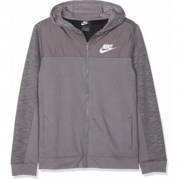 Nike B NSW Hoodie FZ Advance Sweatshirt, Niños, Gunsmoke/whi, L
