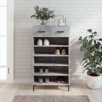 Zapatero de hormigón gris 60x35x105 cm madera multicapa