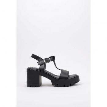 MTNG 52992 Sandalia de Plataforma Mujer Negro, Talla 39, Color Negro