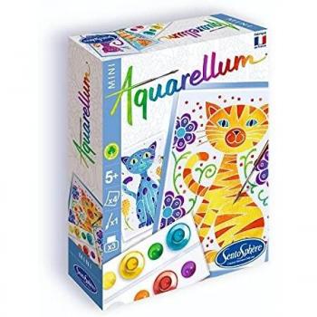 Sentosphère-Aquarellum Mini Gatos, Multicolor, 8 Unidad