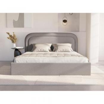 Canapé abatible de 180 x 200 cm - Tela jaspeada - Gris claro - FIREZA