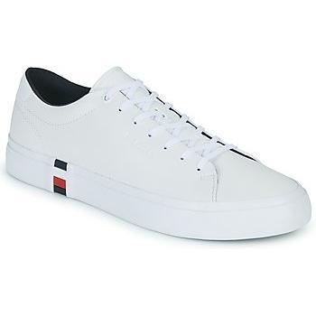 Tommy Hilfiger Modern Vulc Corporate Leather Men's Sneakers in White, Size 7 US, Polyester with Contrasting Details and Logo