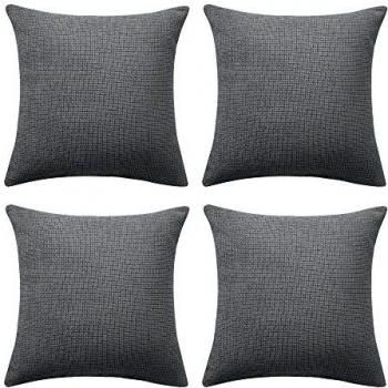 Amazon Brand - Umi Fuandas de Cojin Impermeable Protegedor 4 Piezas 40x40cm Gris Oscuro