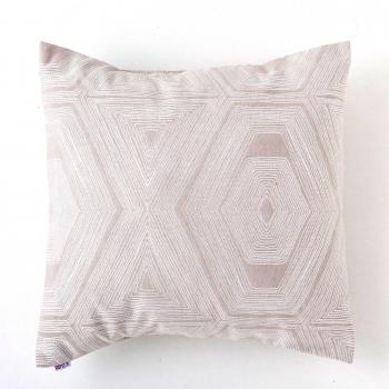 ESTELA - Funda de cojín Jacquard Jerez Color Piedra - Medidas 50x50 cm.