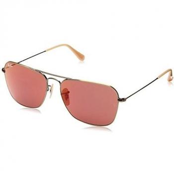 Ray-Ban Men's 0RB Caravan 167/2K 58 Sunglasses, Demiglos Brushed Bronze/Redmirror