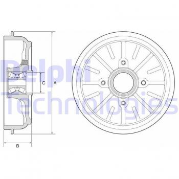 Tambor de freno DELPHI BFR576