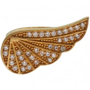 Nialaya Women's Clear CZ Gold 925 Silver Authentic Ring - EU50 | US5, Glamorous Gold Plated Crystal Ring, Size: 50 MM