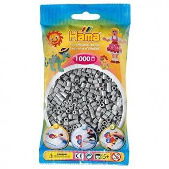 Hama 1000 Piezas de Perlas Midi Color Gris