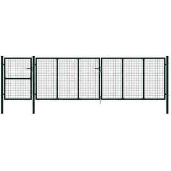 vidaXL Puerta de jardín de acero verde 500x125 cm