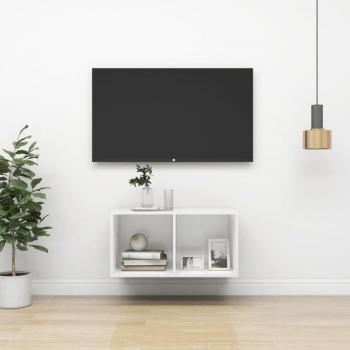 Mueble TV pared madera contrachapada blanco 37x37x72 cm