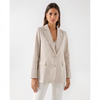 Blazer de mujer Salsa Jeans con lino y cierre de botones, modelo con brillo