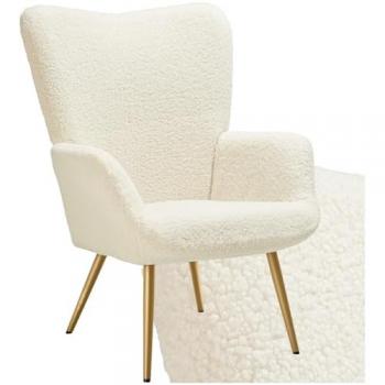 Sillón Hygge orejero de estilo escandinavo, butaca de salón tapizada en tejido bouclé, corderoy fino y ancho, sillón de lectura con respaldo ergonómico, ideal como mueble de salón, topes