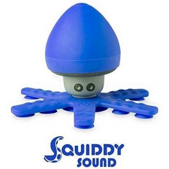 Altavoz Bluetooth Impermeable Celly Squiddy, Altavoz Inalámbrico Soporte con 6 Mini Tentáculos y Ventosas con Agarre Seguro para ducha piscina baño y más. Azul