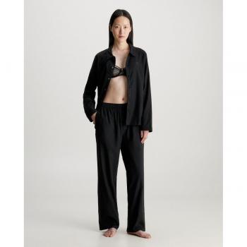Calvin Klein Pijama de Franela para Mujer - Material suave y cálido, diseño cómodo, ajuste relajado, incluye pantalones largos y camiseta de manga larga