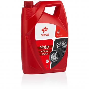 Cepsa 514233601 Moto 4T Ruta 66 20W50 - Aceite mineral multigrado, 4 l