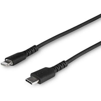 StarTech.com 2m USB C to Lightning Cable - Durable Black USB Type C to Lightning Connector Fast Charge & Sync Charging Cord, Rugged w/Aramid Fiber Apple MFI Certified iPhone 11 iPad Air